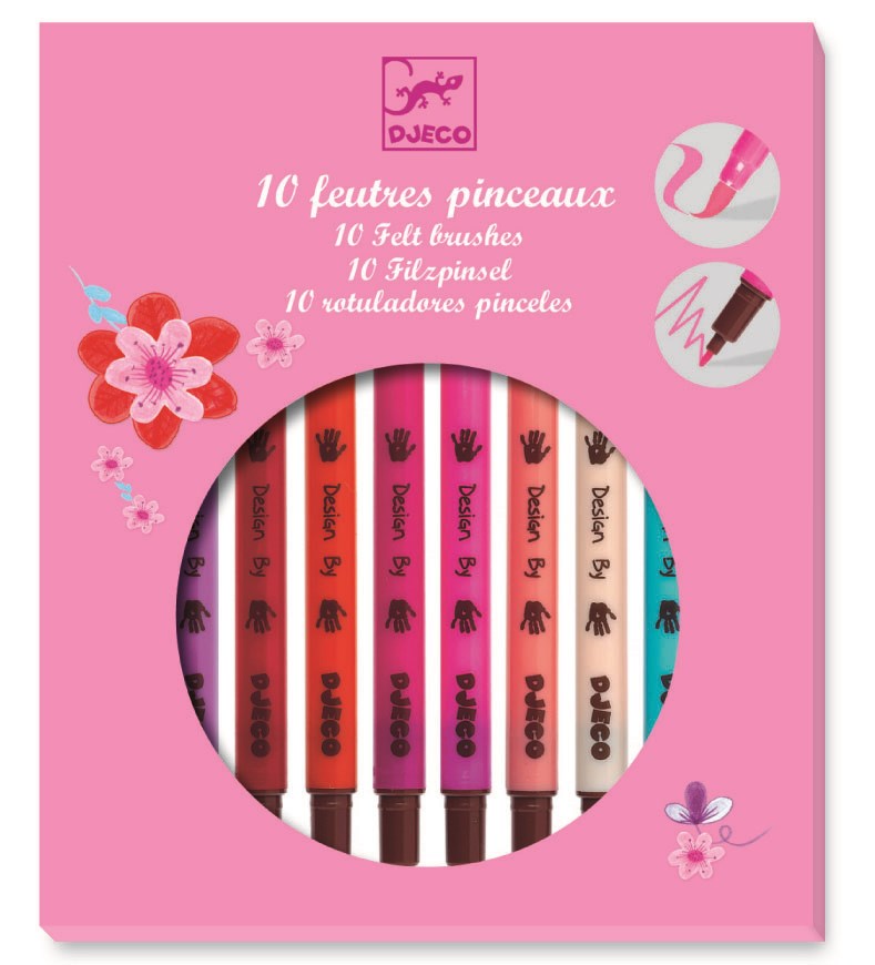 Djeco 10 Felt Brushes - Girl (8239094857954)