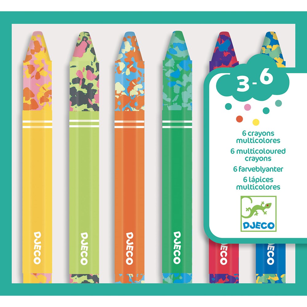 Djeco 6 multicoloured flower crayons (8303259156706)