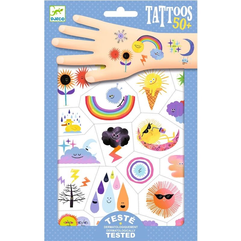 Djeco Weather emojis Temporary Tattoos (8088652480738)