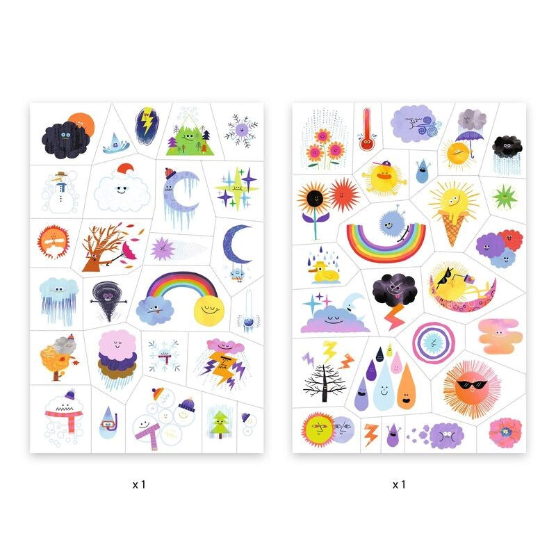 Djeco Weather emojis Temporary Tattoos (8088652480738)