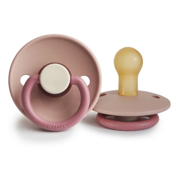 Frigg Classic Natural Latex Pacifier Color Block (Peony) - Size 1 (7687391641826)