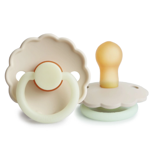 Frigg Pacifier Daisy Cream Night Latex Size 1 (7938624520418)