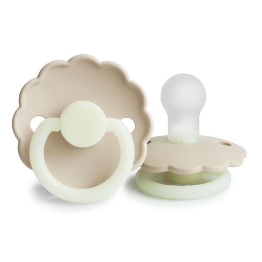 Frigg Pacifier Daisy Cream Night Silicone Size 1 (7938624782562)