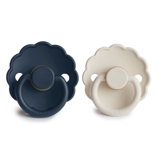 Frigg Daisy Pacifier Dark Navy/Cream Silicone Size 1 (8015159394530)