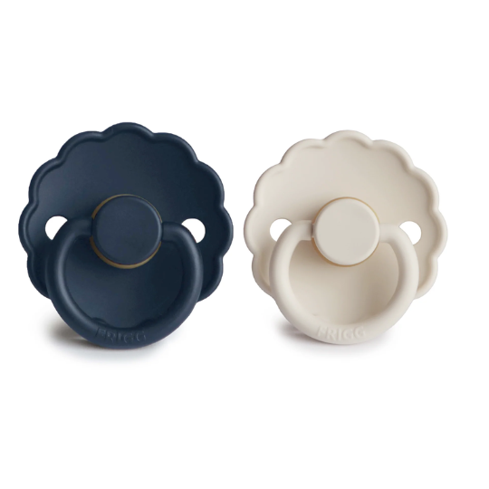 Frigg Daisy Pacifier Dark Navy/Cream Silicone Size 2 (7938628124898)