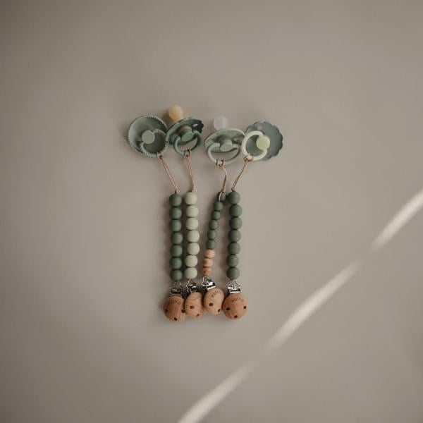 Mushie Pacifier Clip- Cleo Dried Thyme (7437954416866)