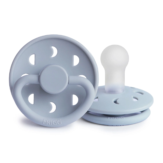 Frigg Pacifier Moon Phase Powder Blue -Silicone Size 1 (7938619506914)