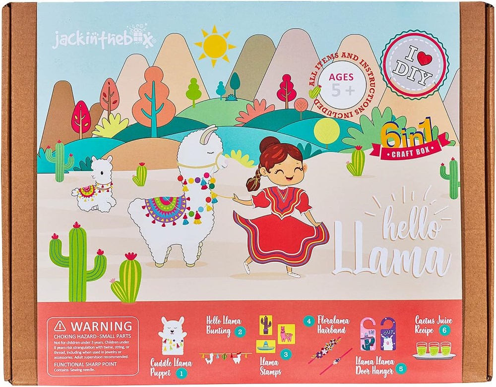 Jack In The Box 6 in 1 Craft Kits Hello Llama (8096336871650)