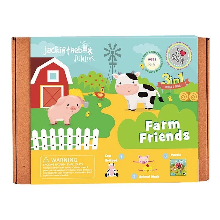 Jack In The Box 3 in 1 Craft Kits Farm Friends (8096337068258)