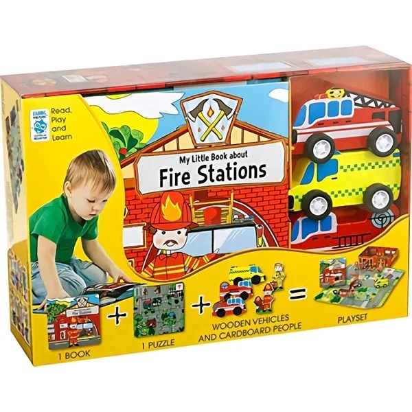 My Little Village Fire Stations  Book and Puzzle (8096336019682)
