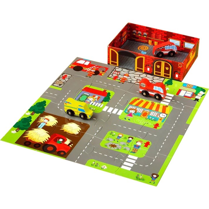 My Little Village Fire Stations  Book and Puzzle (8096336019682)