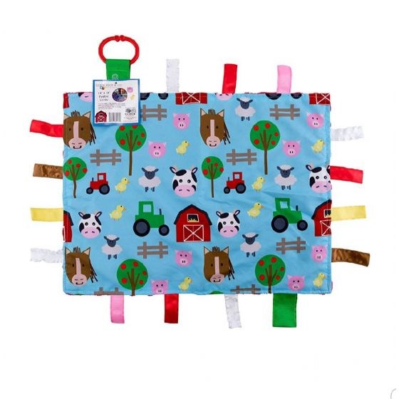 Baby Jack 35x45 Farm Learning Lovey with Ribbon Tags (8237396885730)