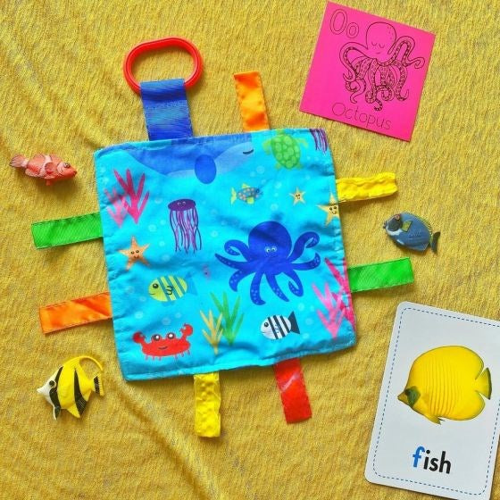 Baby Jack 20x20 Ocean Sea Animals Crinkle Sensory Toy (8237397311714)