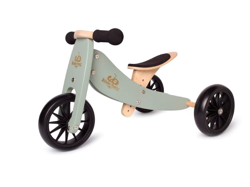 Kinderfeets Tiny Tot Tricycle + Balance Bike- Sage (8237396263138)