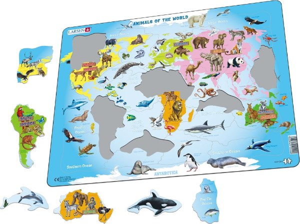 Larsen Maxi Puzzle Animals of the World - 28 pieces (7979221188834)