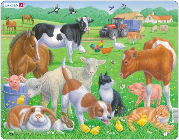 Larsen Maxi Puzzle Pets and Farm Animals - 15 pieces (7979221319906)