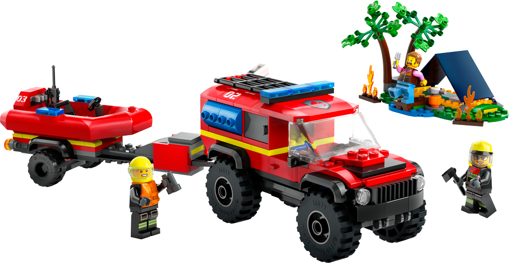 LEGO CITY 4x4 Fire Truck with Rescue Boat 60412 (8266674340066)