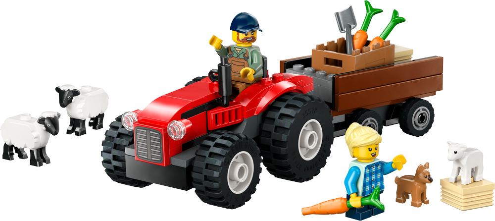 LEGO CITY Red Farm Tractor with Trailer & Sheep 60461 (8776116404450)