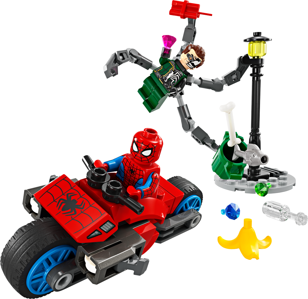 LEGO Super Heroes Marvel Motorcycle Chase: Spider-Man vs. Doc Ock 76275 (8266677289186)