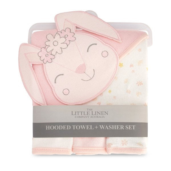 Little Linen Co. Hooded Towel and Washers - Ballerina Bunny (8238107328738)