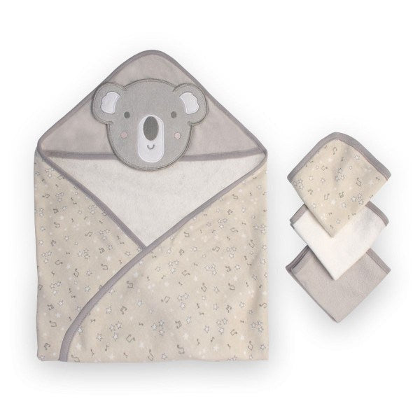 Little Linen Co. Hooded Towel and Washers - Cheeky Koala (8238107164898)