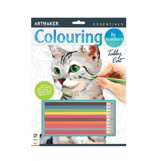 Hinkler Art Maker Essentials Colour By Number: Cat (8284863463650)