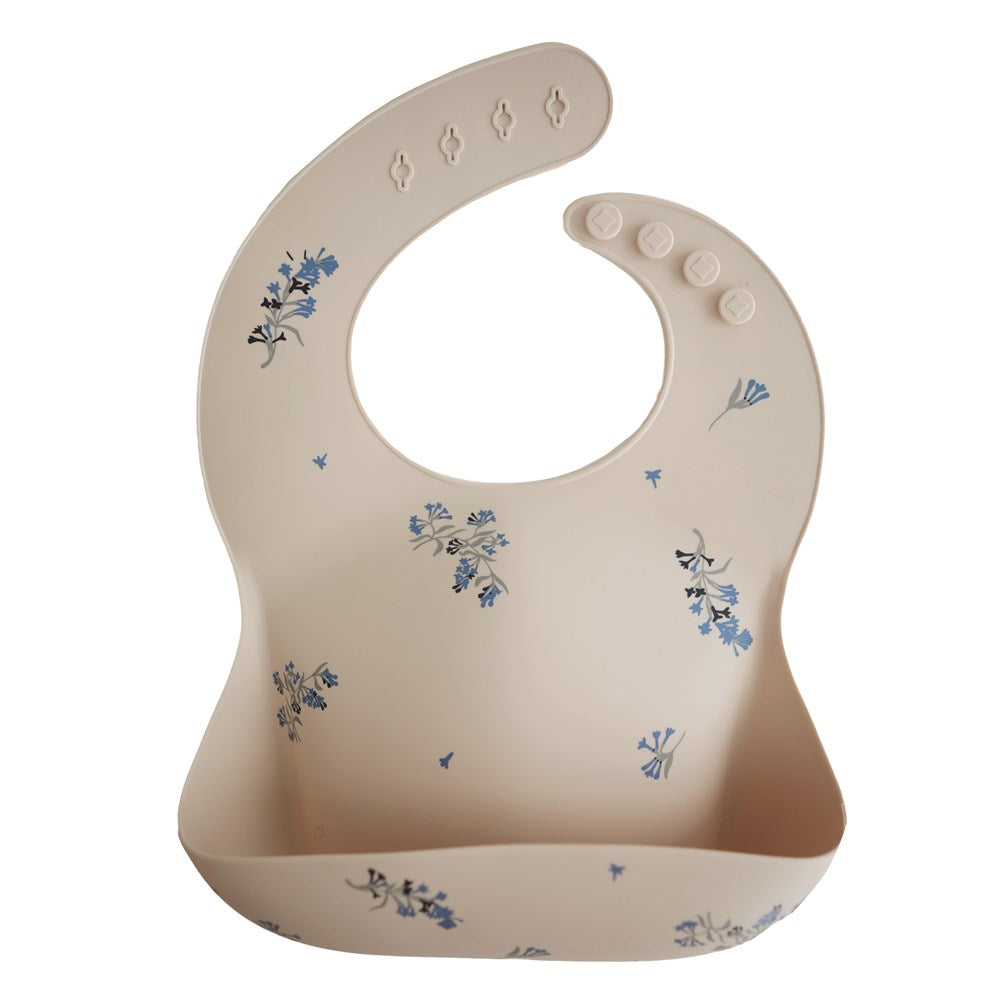 Mushie Bib- Lilac Flowers (6823405748406)