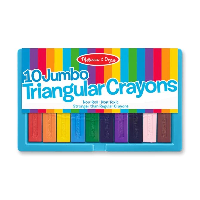 Melissa and Doug Jumbo Triangular Crayons (10 pc) (8239145648354)