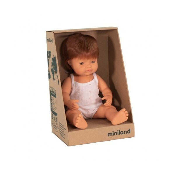 Miniland Doll - Anatomically Correct Baby Caucasian Boy Red Hair 38cm (8062313201890)