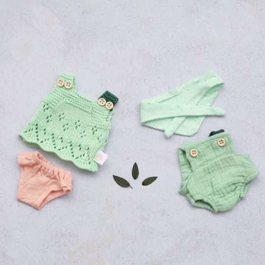 Miniland Forest Overalls and headscarf 21 cm (7671979671778)