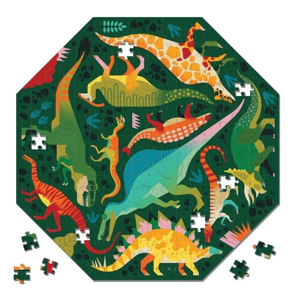 Mudpuppy Octagon Shaped 300 piece Puzzle: Dinosaurs to Scale (7762947342562)