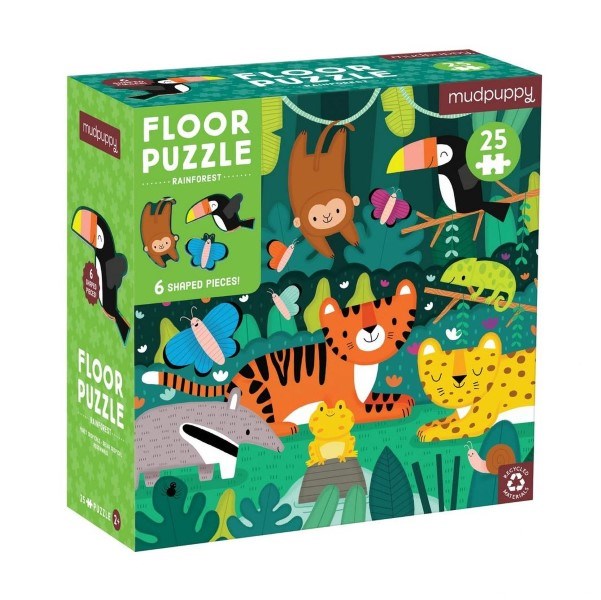 Mudpuppy Rainforest 25 Piece Floor Puzzle with Shaped Pieces (7762947834082)