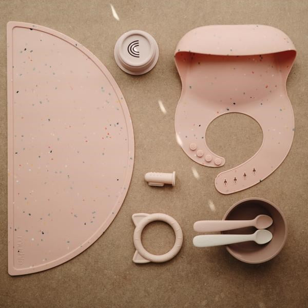 Mushie Bib Powder- Pink Confetti (8015145074914)