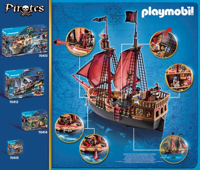 Playmobil 970411 Skull Pirate Ship (8262276972770)