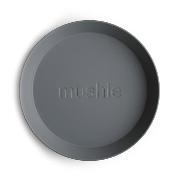 Mushie Dinnerware Round Plate- Smoke (set of 2) (7448381391074)