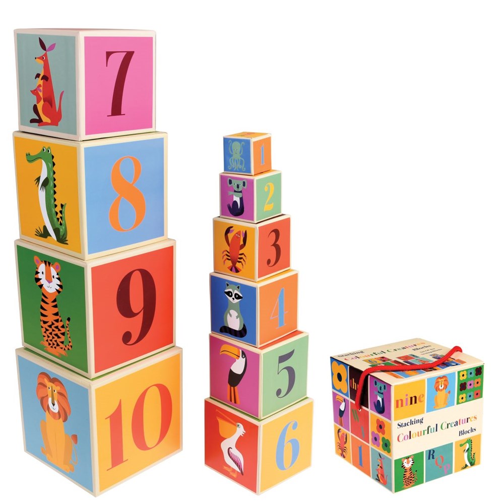 Rex London Stacking blocks - Colourful Creatures (8862062739682)
