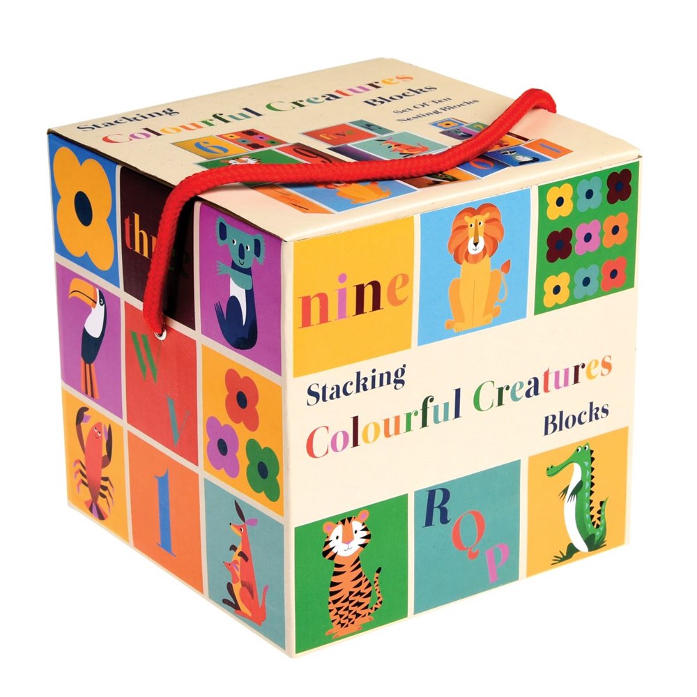 Rex London Stacking blocks - Colourful Creatures (8862062739682)