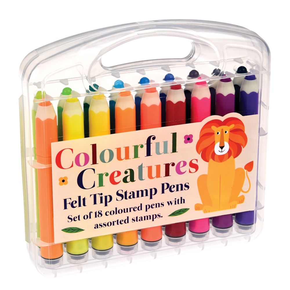 Rex London Colourful Creatures Felt Tip Stamp Pens (8537442681058)