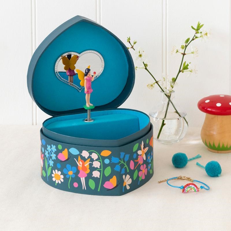 Rex London Heart musical jewellery box - Fairies in the Garden (8862063034594)
