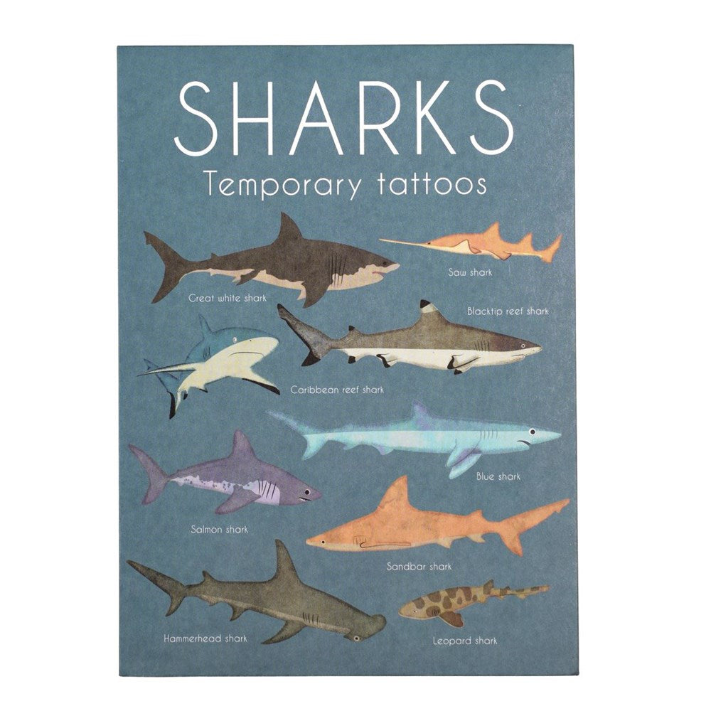 Rex London Shark Temporary Tattoos (2 sheets) (8102006030562)