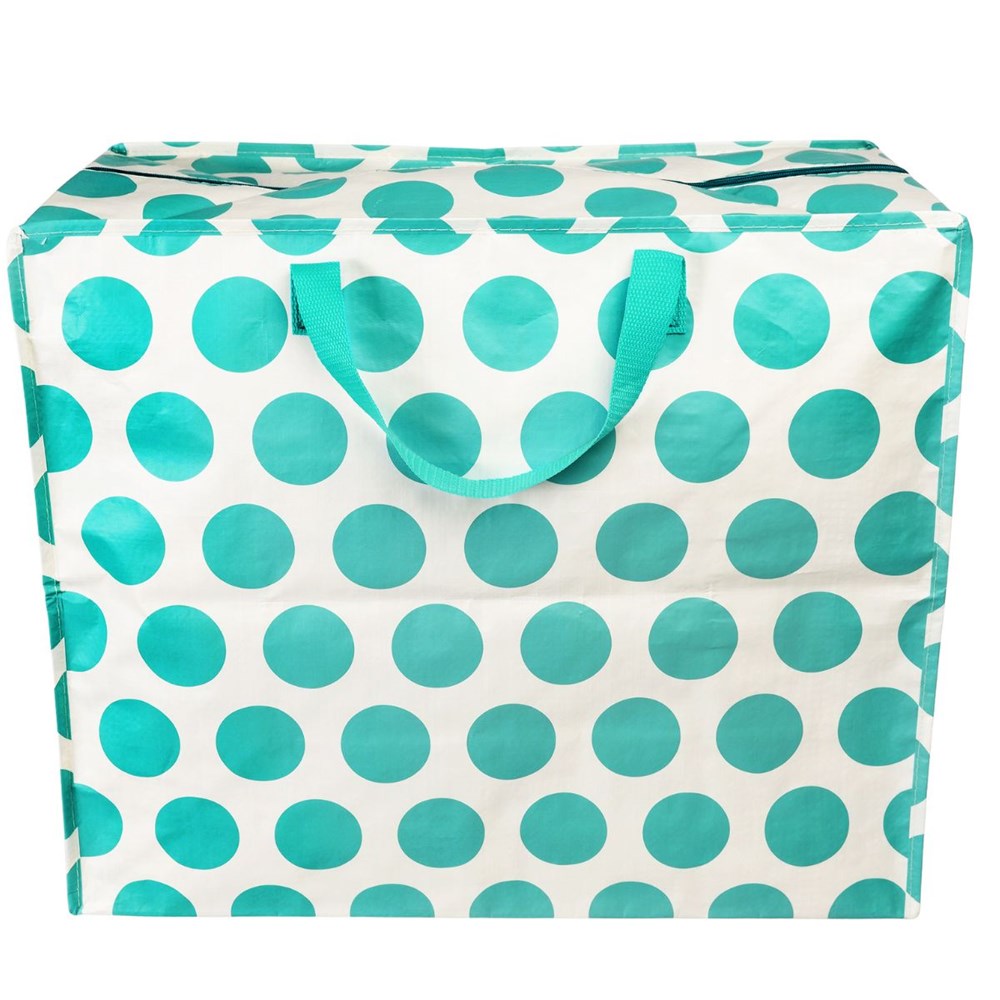 Rex London Turquoise on white Spotlight Jumbo Storage Bag (8291971432674)
