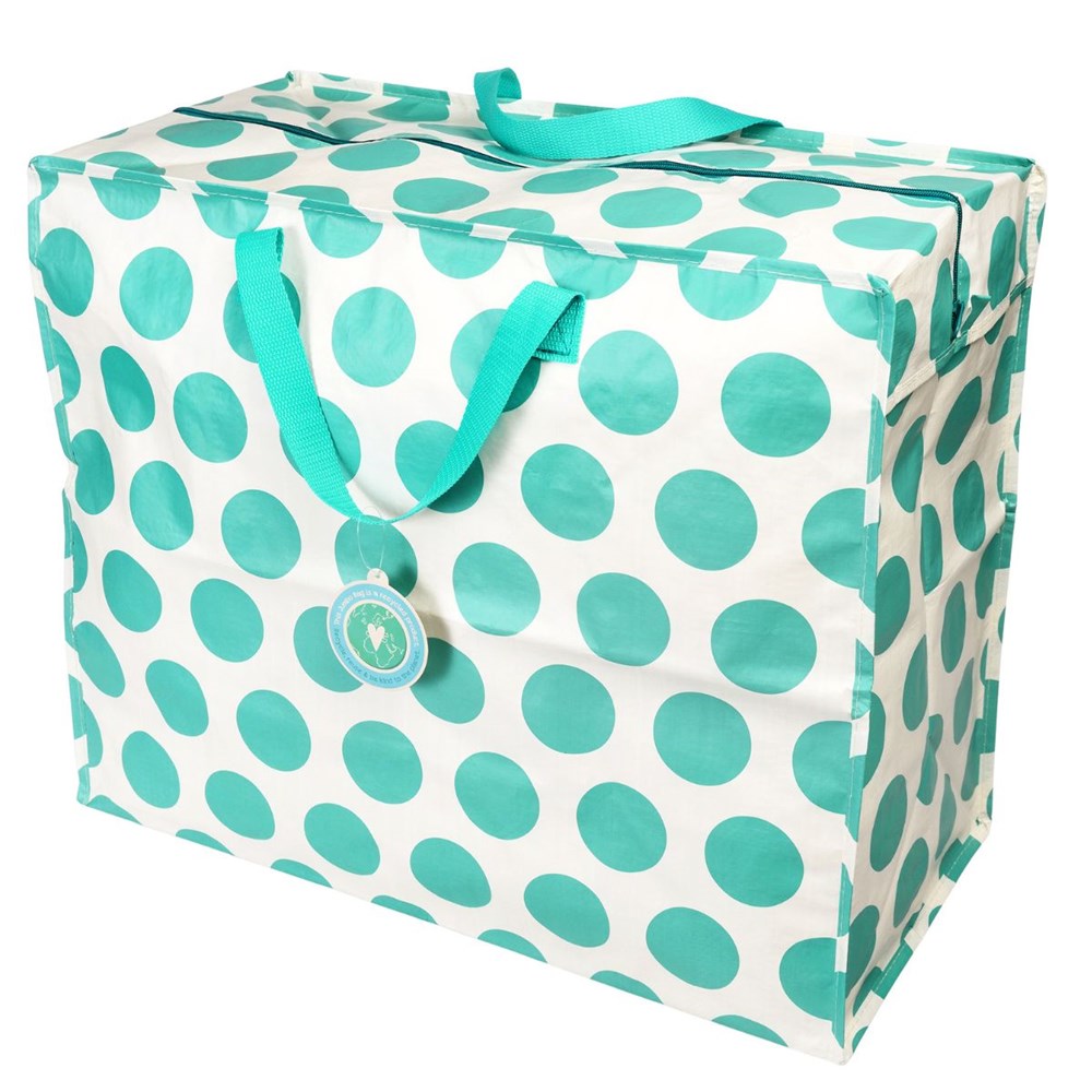 Rex London Turquoise on white Spotlight Jumbo Storage Bag (8291971432674)