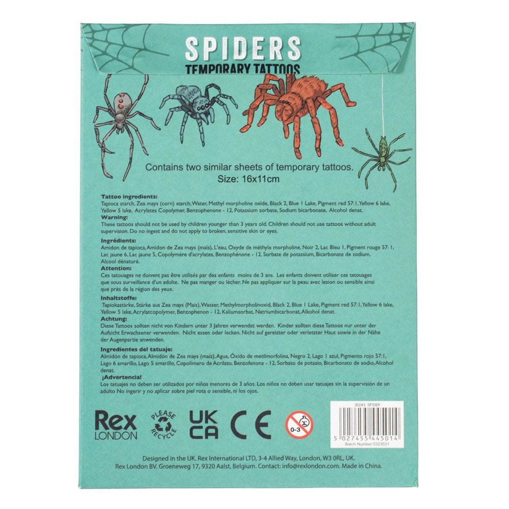 Rex London Spiders
Temporary Tattoos (2 sheets) (8537442812130)