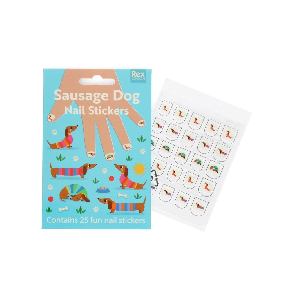 Rex London Children's Nail Stickers - Sunny Sausage Dog (8862068605154)