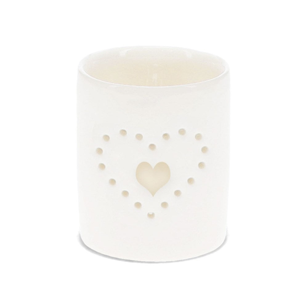 Rex London Glossy Ceramic Tealight Holder - Heart (8862069620962)
