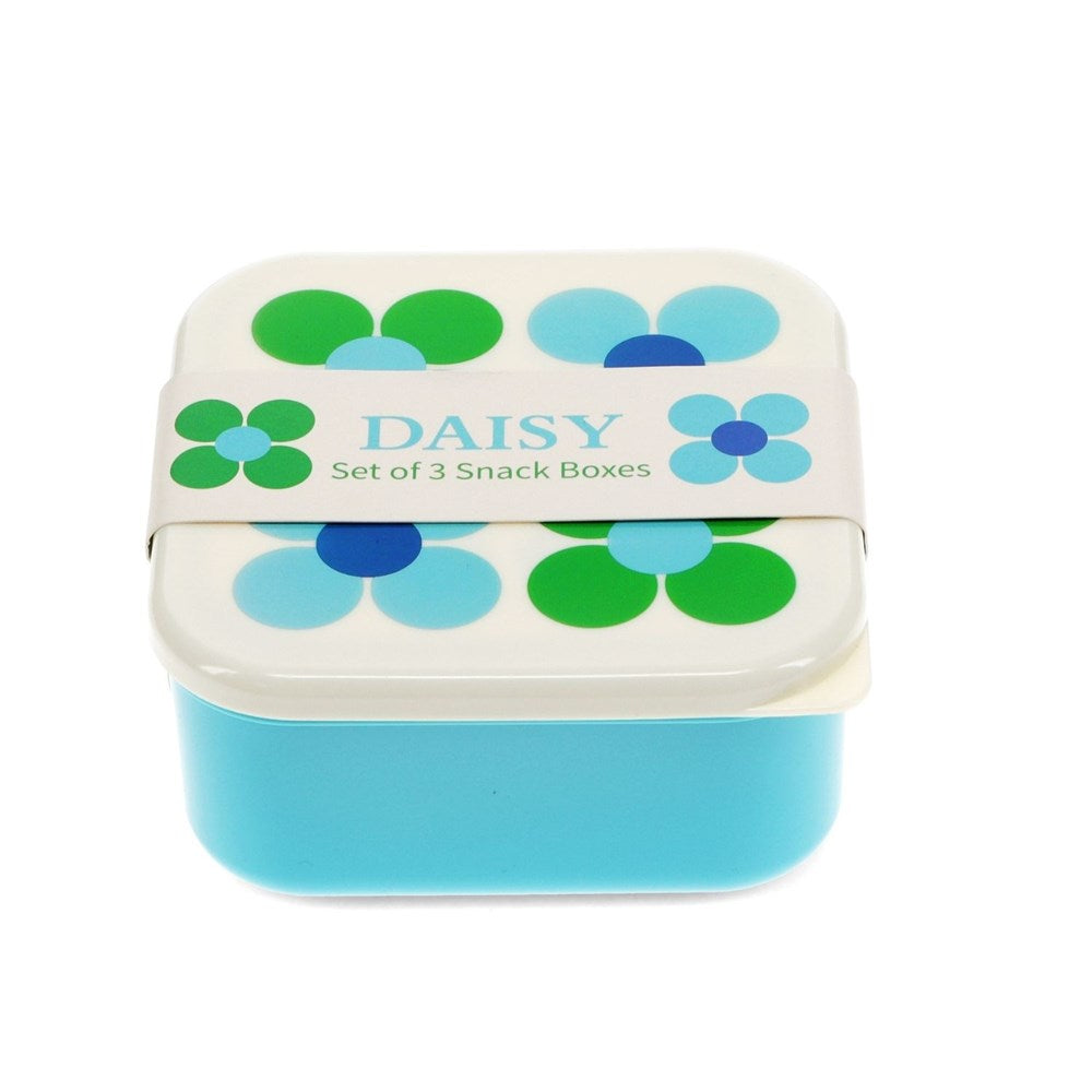 Rex London Snack Boxes (Set Of 3) - Blue And Green Daisy (8862070571234)