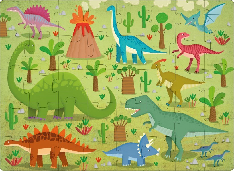 Sassi Junior 3D Puzzle and Book Set - Learn Words Dinosaurs (7437097599202)