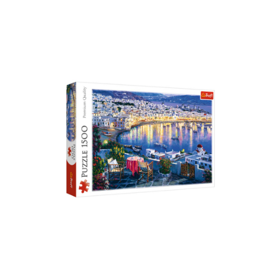Trefl 1500 Piece Puzzle Mykonos at sunset (8291976904930)
