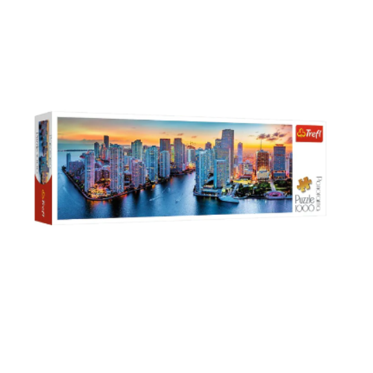 Trefl 1000 Piece Panorama Puzzle Miami after dark (8291978084578)