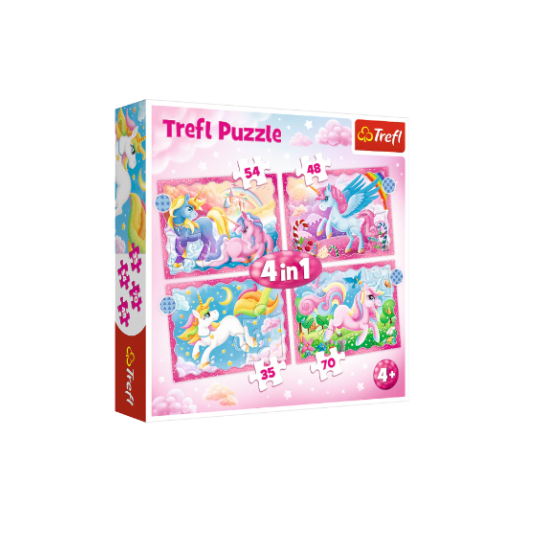 Trefl 4in1 Puzzle Unicorns and Magic (8291979067618)